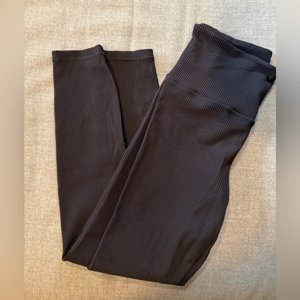 Athleta Black Ribbed Workout Leggings